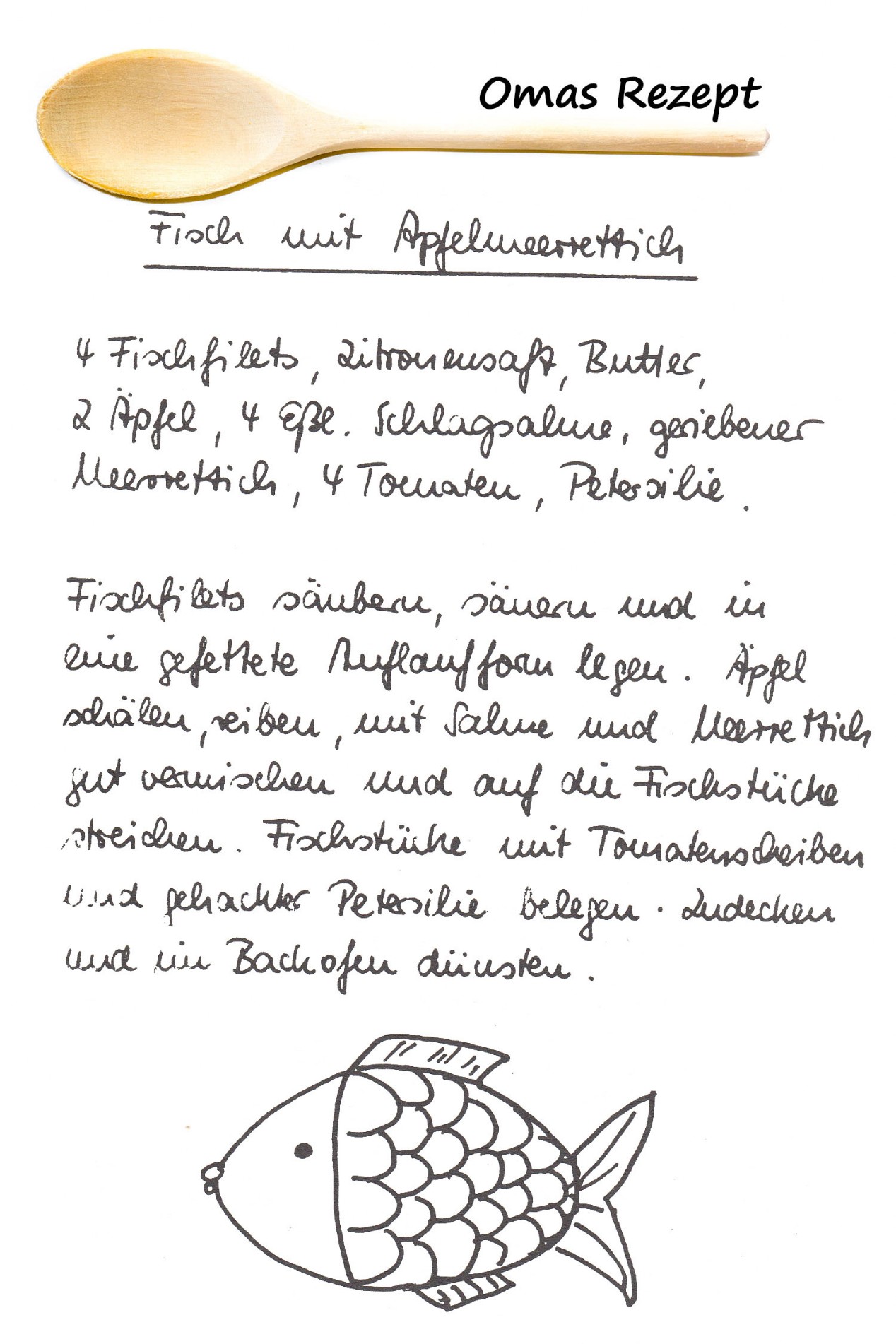 Fischrezepte aus Omas Kochbuch - Fisch mit Apfelmeerettich 