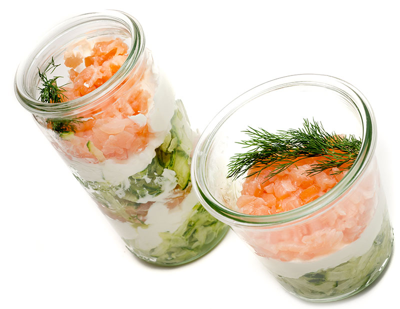 Gurke Lachs Dip & Partyfood - Fingerfood - Glasfood - to go Food