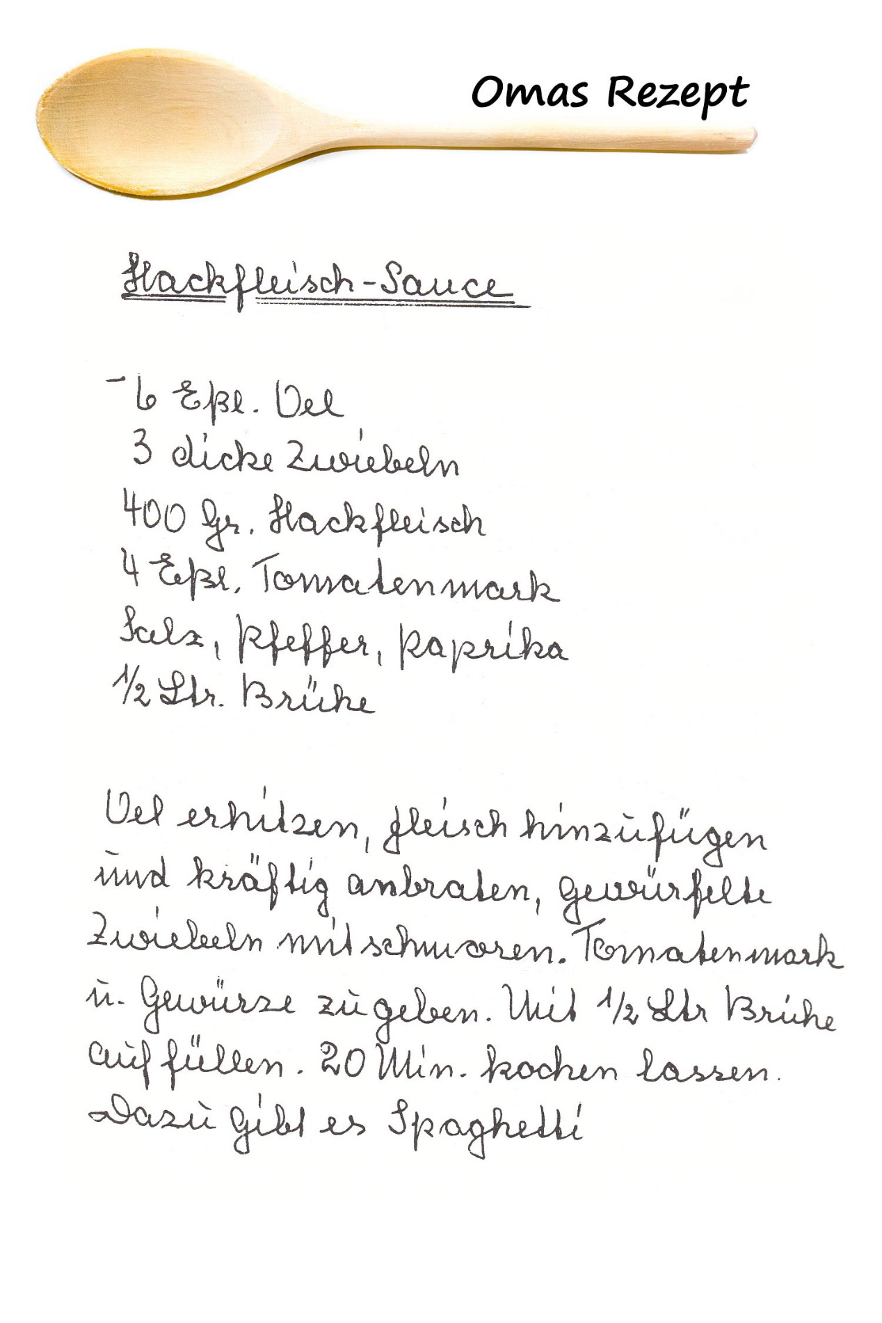 Omas Rezepte - Hackfleischsauce 