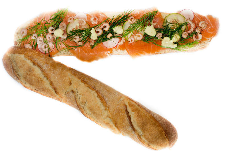 Baguette mit Lachs