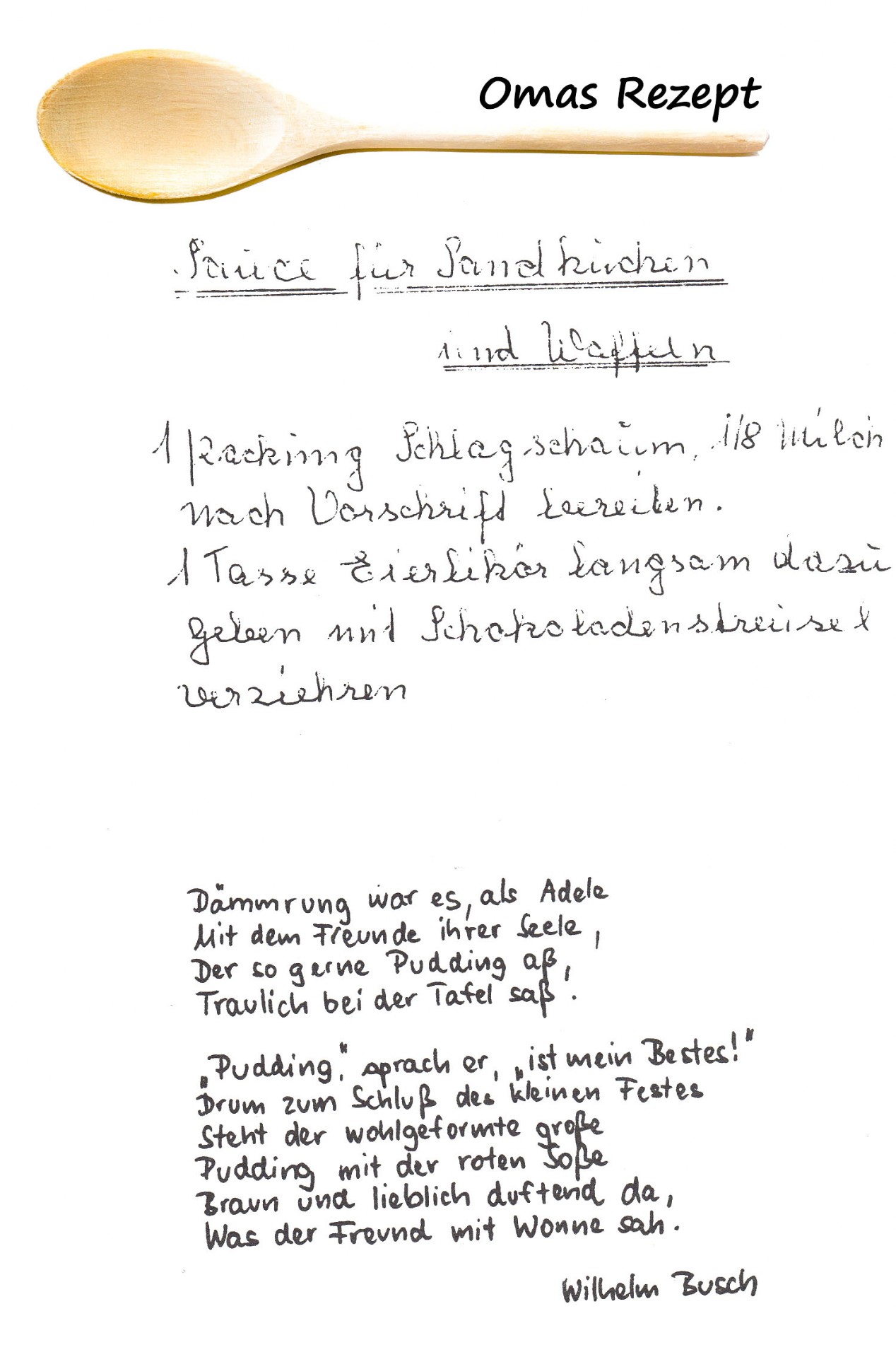 Omas Rezepte - Sauce für Sandkuchen