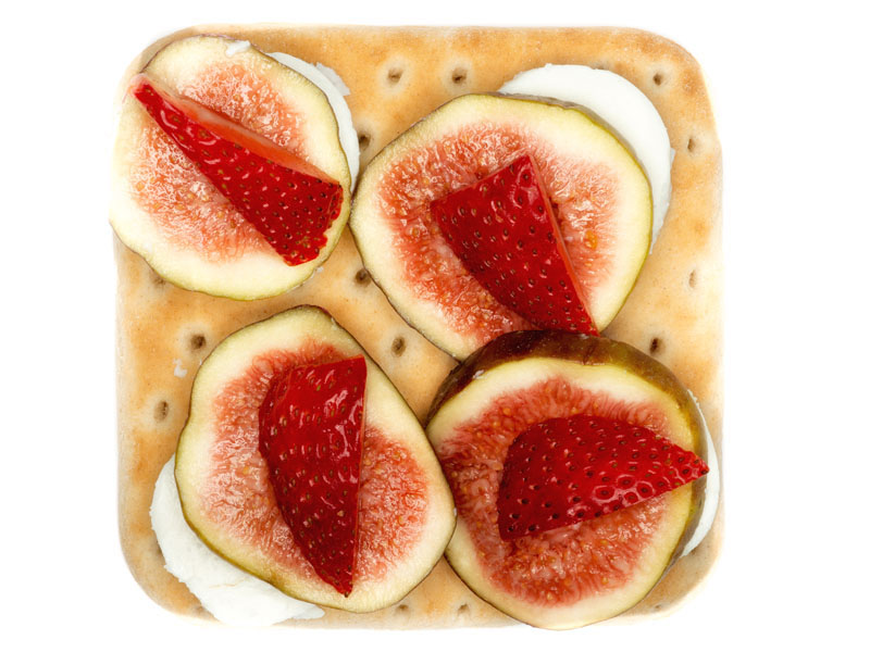 Ziegenfrischkäse-Sandwich mit Erdbeeren