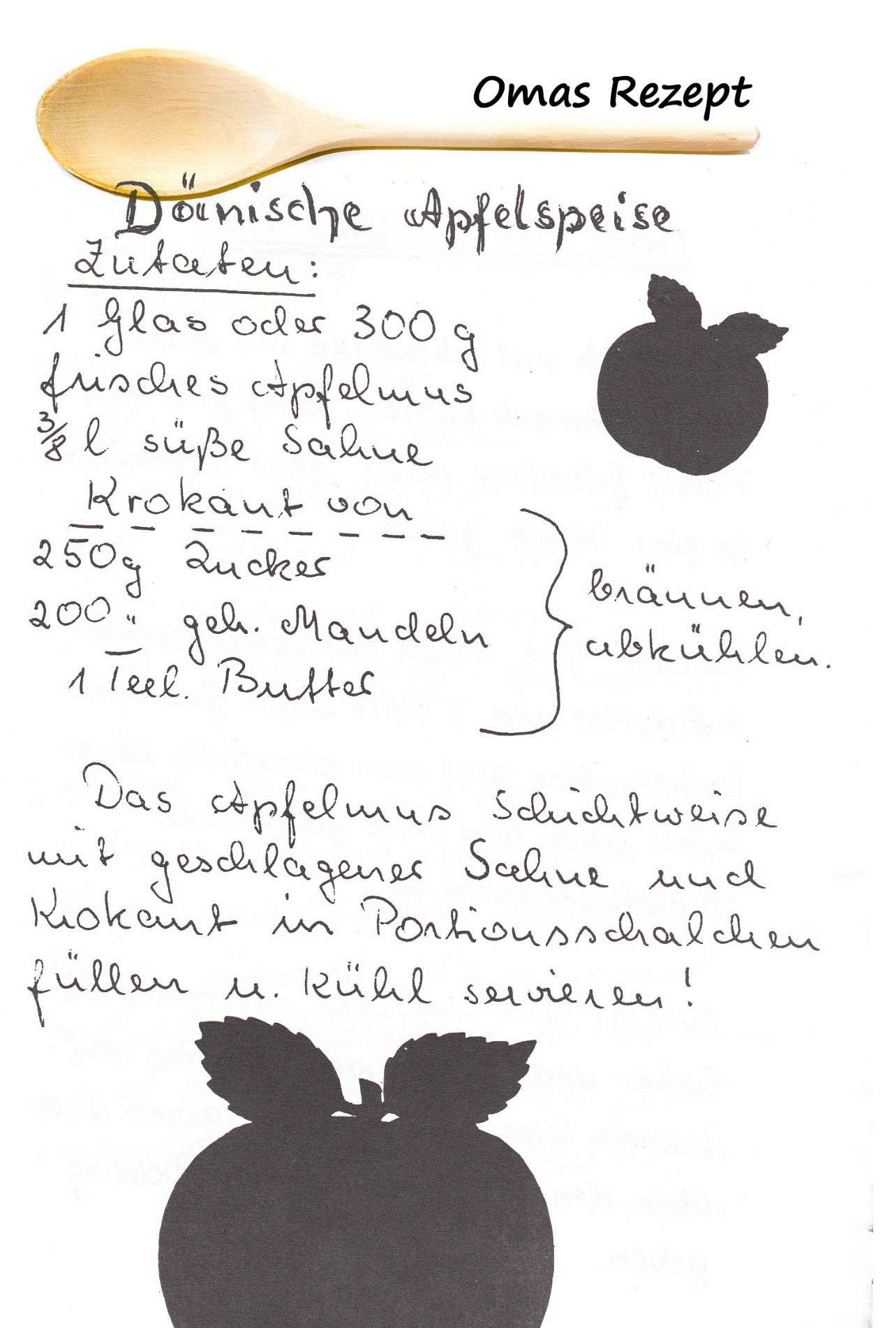 Omas Kochbuch, Desserts und Süßspeisen - Dänische Apfelspeise