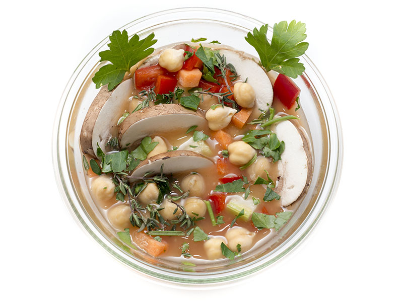 Kichererbsen – Minestrone im Glas. Vegetarische Proteine