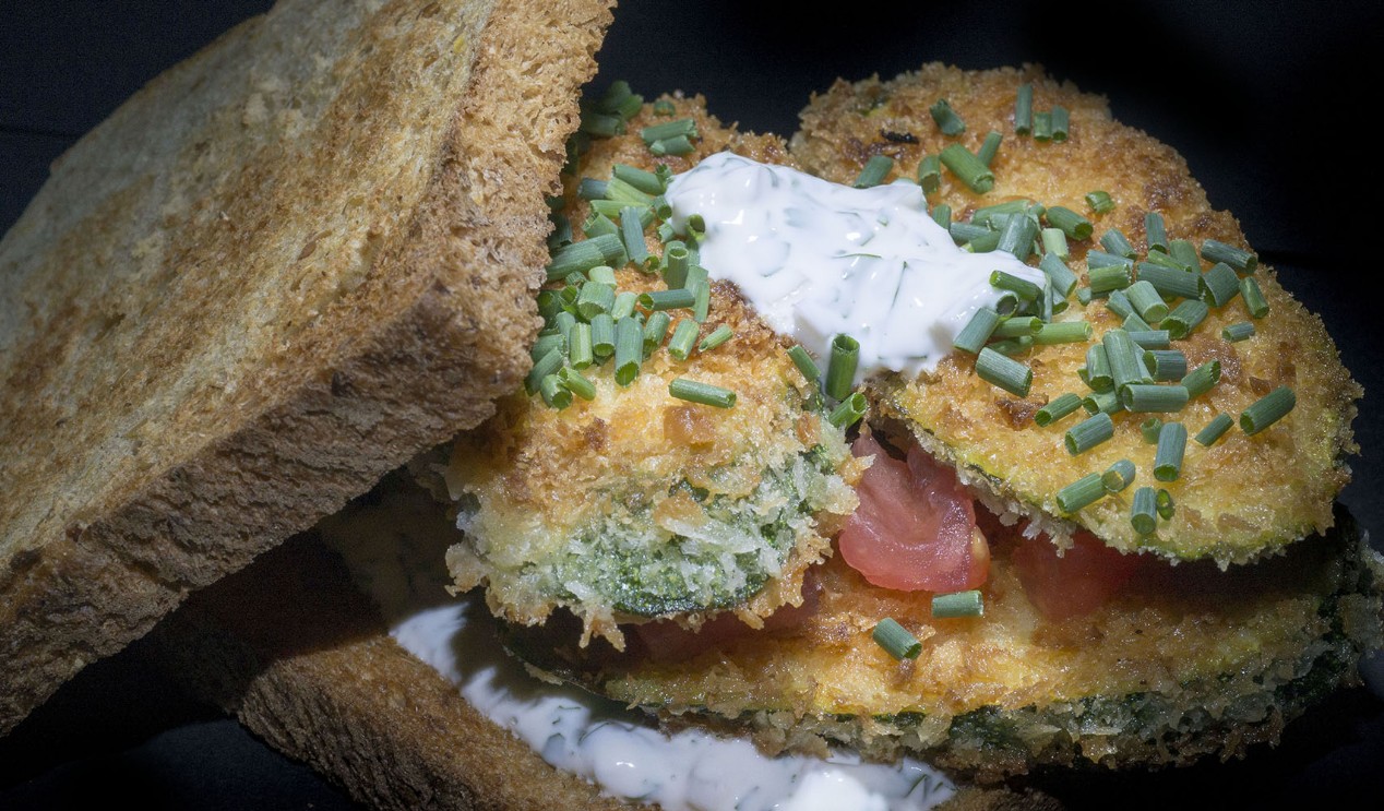 Toast Burger mit Zucchini